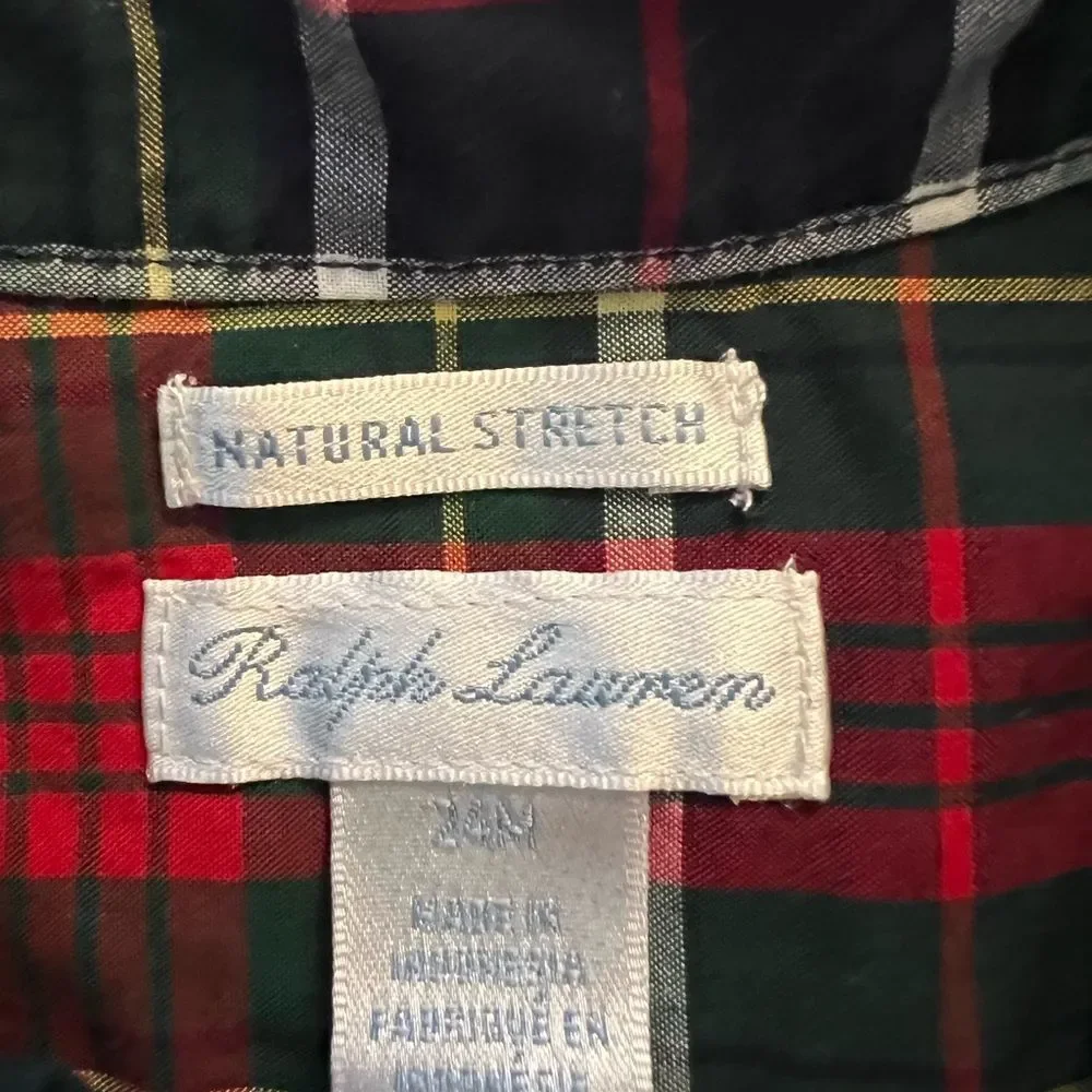 Ralph Lauren Red and Green Plaid Button Down Shirt